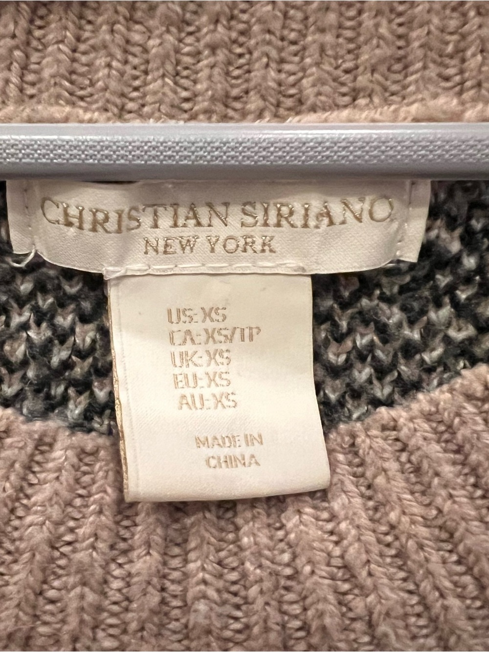 Christian Siriano Plaid Crewneck Sweater in Taupe and Black XS - Picture 3 of 7